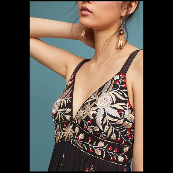 Anthropologie Fiona embroidered maxi dress - L - Picture 1 of 9